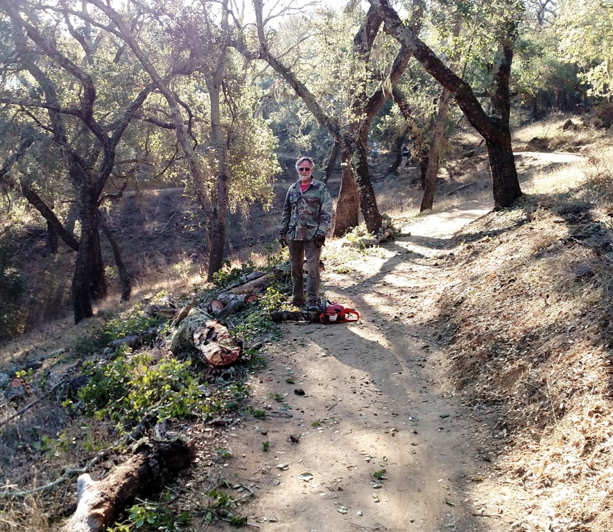 Ron finishes clearing the trail.